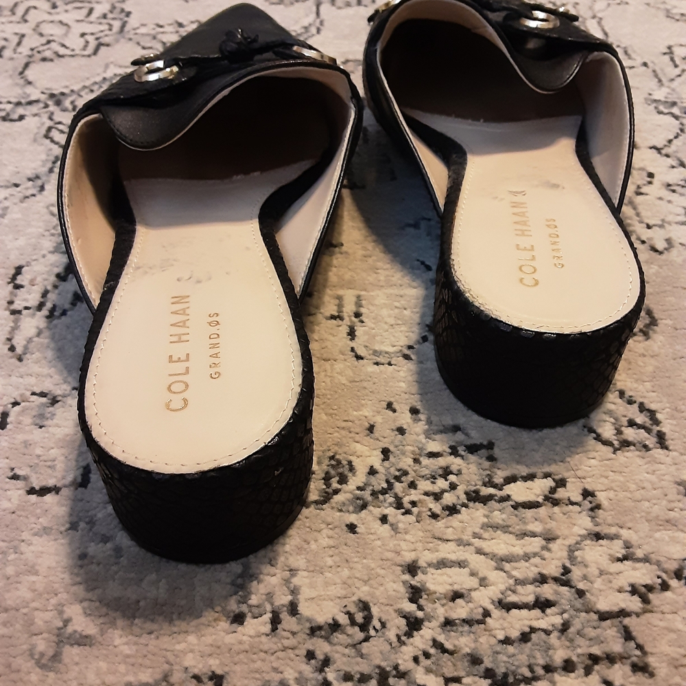Cole Haan Black Leather Mules - Picture 4 of 5